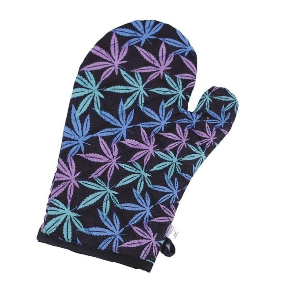 New Night Leaf Oven Mitt Kitchen Linen Marijuana 420 Pot Smoke Weed Stove Glove